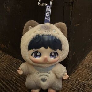 Pop Mart - Shezself Plush Doll Keychain - Cream Outfit with Navy Hair
